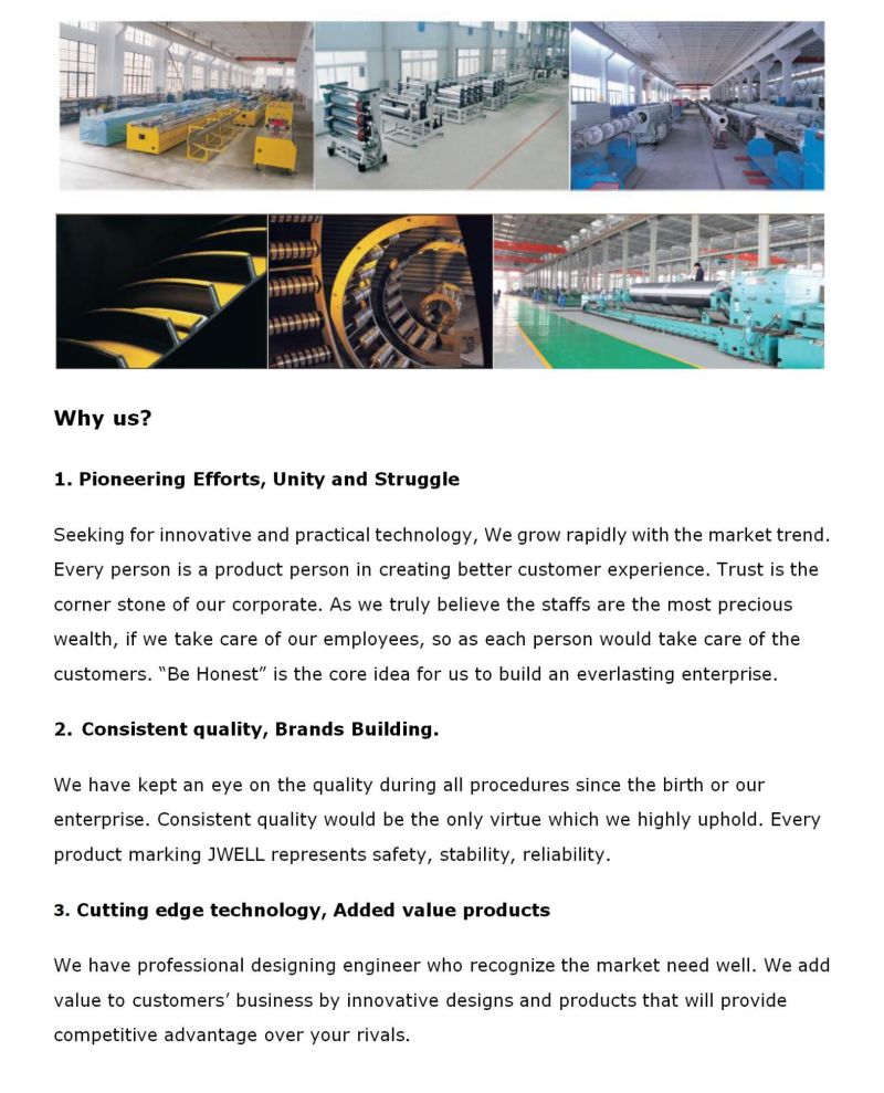 Jwell Plastic Sheet Extrusion Machinery for PP/PE/HIPS/PS/EVOH