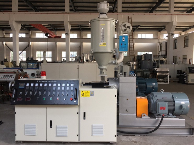 Plastic Twin Screw Extruder Extrusion in Plastic Machinery Plant