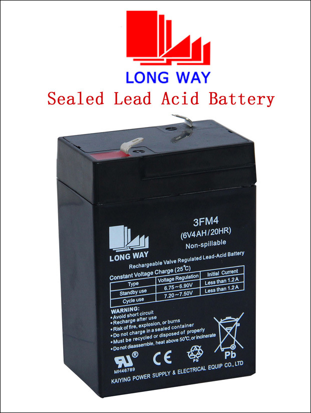 6V4ah Emergency Lighting Sealed Rechargeable Lead Acid Battery