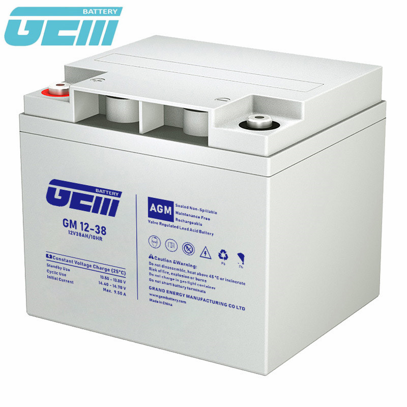 Gembattery Factory Price 12V 38ah SLA VRLA Deep Cycle Rechargeable Lead Acid UPS Battery Replacement UPS Lead Acid Batteries