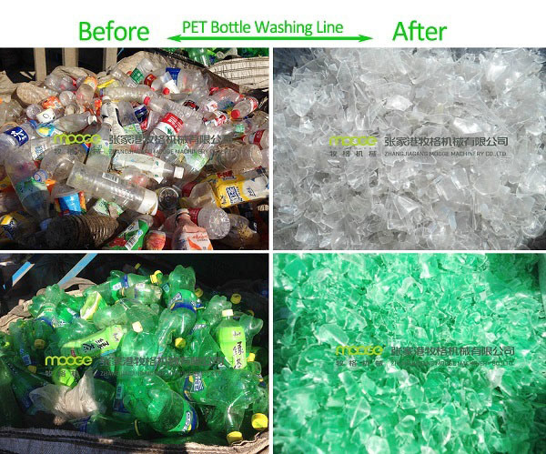 Industrial waste pet bottle recycling line