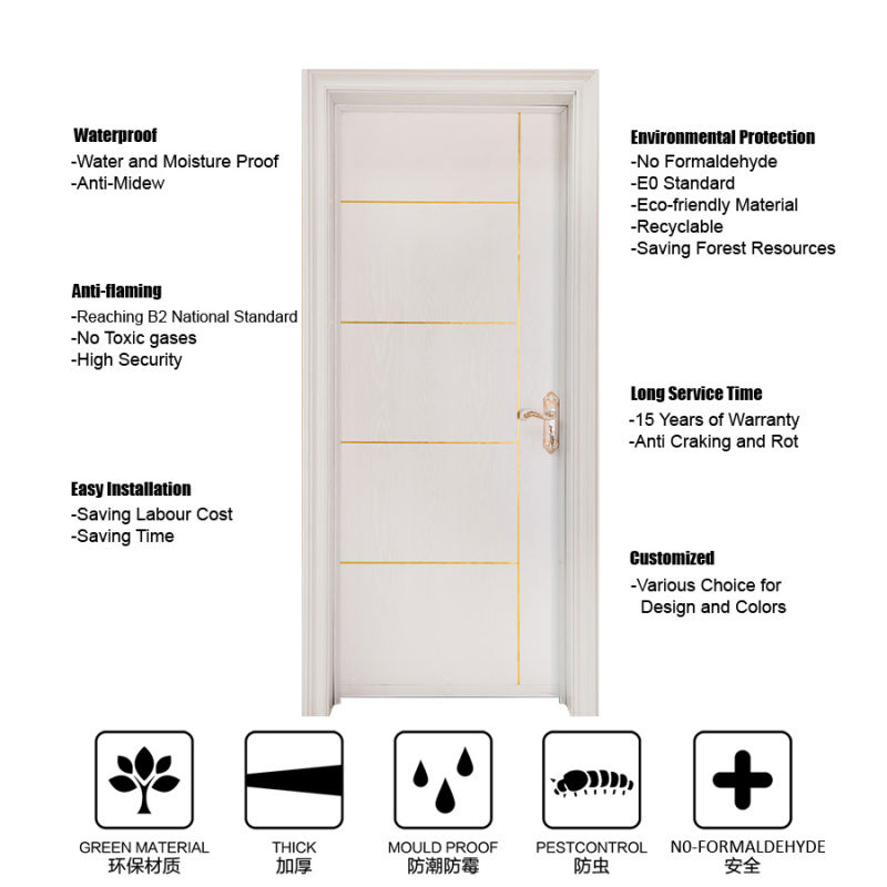 Wood Plastic Composite 6cm Architrave Eco-Friendly for Door Profile