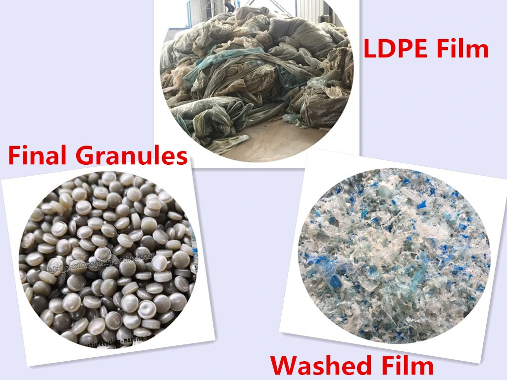 Post-Consumer Scrap LDPE/HDPE/LLDPE Film Bags Water Ring Recycling Plant with Powerful Degassing Stations
