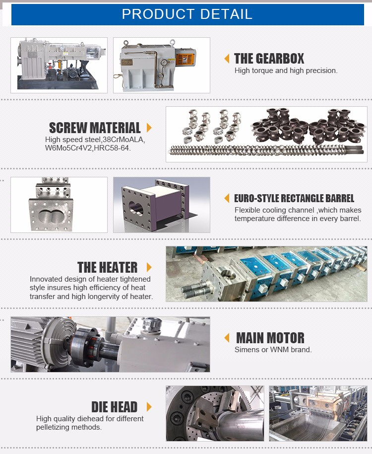 Co-Rotating Parallel Plastic Masterbatch Filling and Compounding Twin Screw Granules Making Extruder Machine