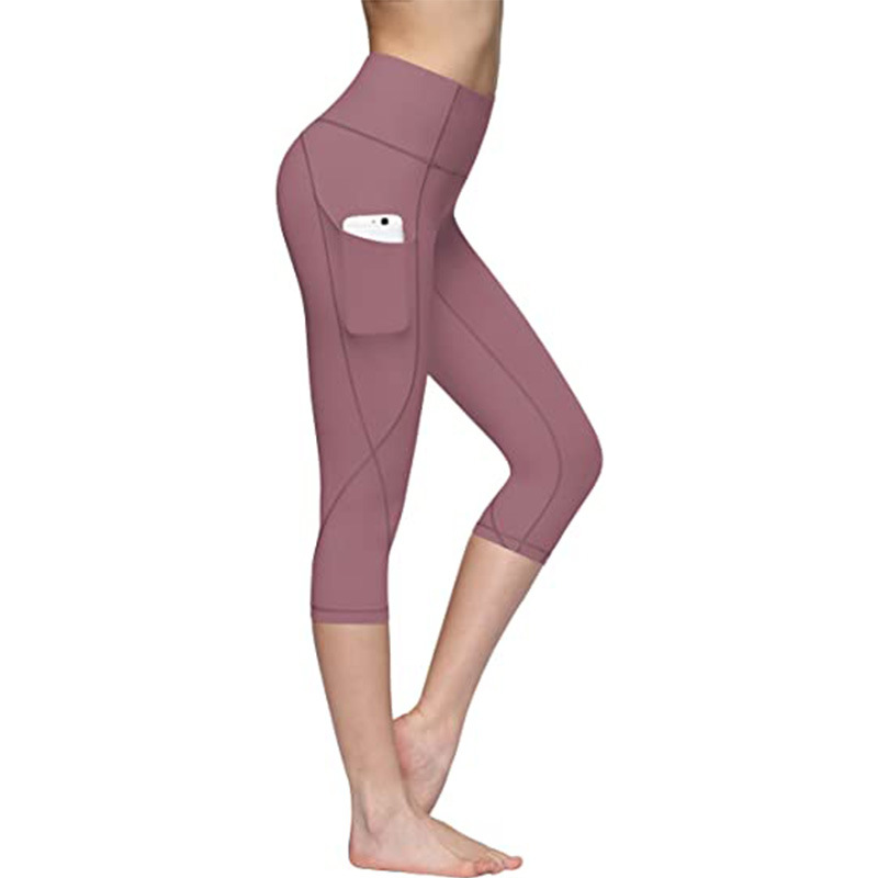 High Waist Yoga Pants with Pockets Tummy Control Workout Pants 4 Way Stretch Pocket Leggings