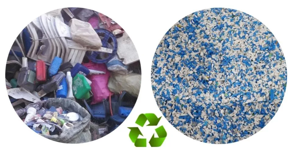 Waste Bottles PP HDPE Plastic Recycling Machine / Plastic Crushing Washing Drying Line