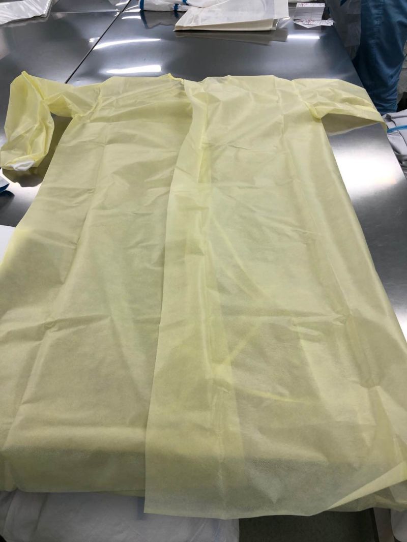 Manufacturer AAMI PP/PP+PE/SMS/Sf Medical/Surgical Gown Disposable Protective Disposable Isolation Gown