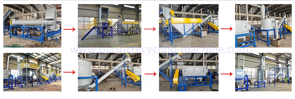 Waste Plastic Recycling Line Pet Waste Bottle Washing Crushing Cleaning Machine with Trommel