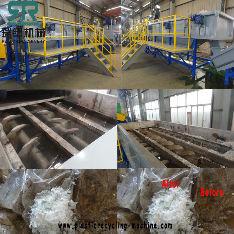 High Productivity HD Ld Lld BOPP Film Washing Machine for Recycling Bags Raffia with Friction Washer