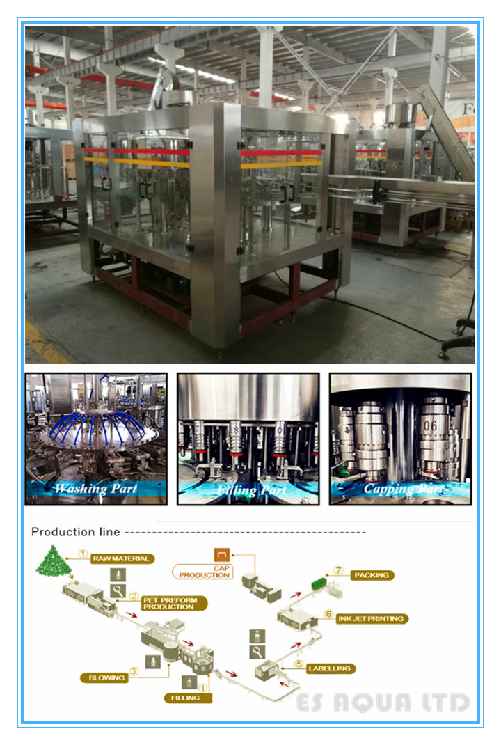 Fully Automatic Pet Water Bottle Washing Filling Capping Machine Line