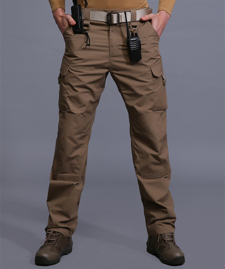 Tan Quick-Drying Combat Multi-Pockets Tactical Outdoor Trousers with 14 Pockets