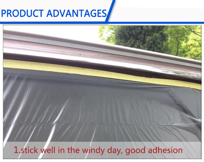 Disposable Clear HDPE Overspray Plastic Sheeting Masking Film for Auto Painting Protector