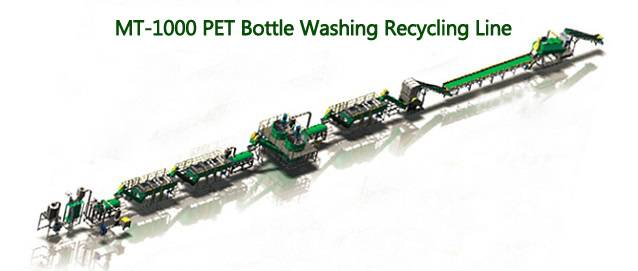 Industrial waste pet bottle recycling line