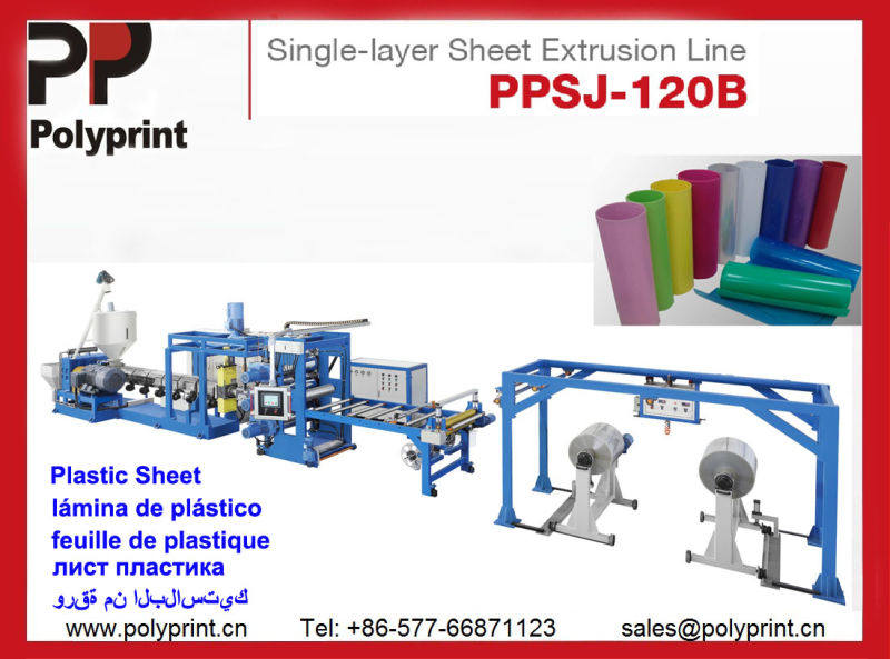 Single-Layer PP Material Sheet Extruder Machine Plastic Sheet Extrusion Line (PPSJ-100)
