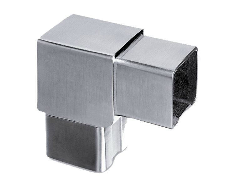 Square Tube Connectors 3-Way Flush Elbow Fittings