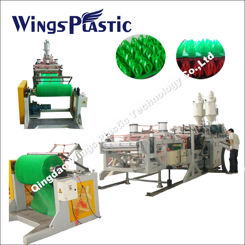 Plastic Grass Mat Floor Machinery Plant, LDPE Turf Mat Production Line / Extruder Machine