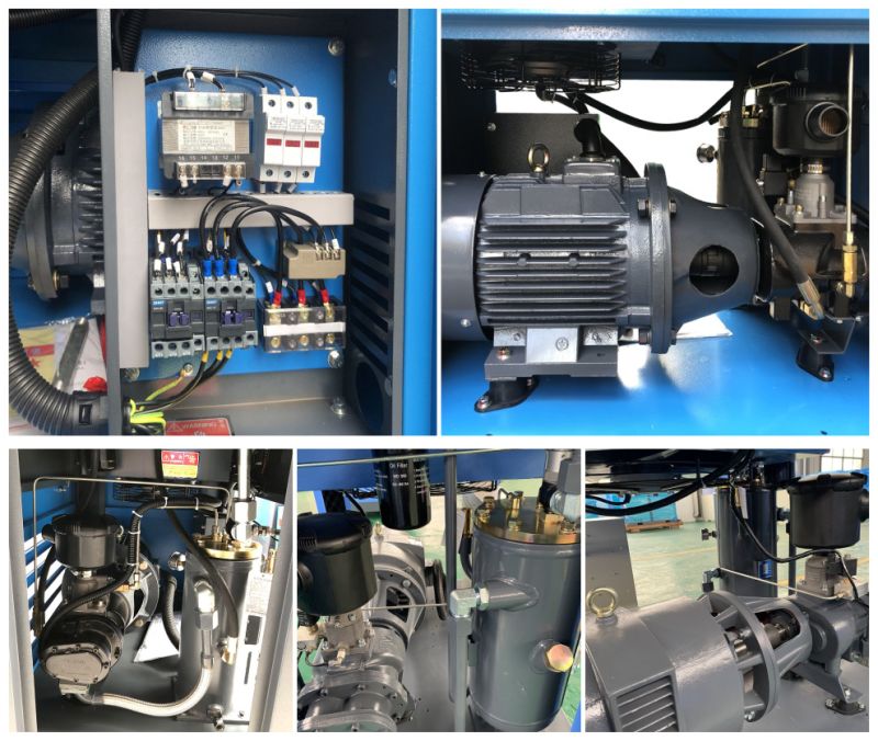 Hot Products Silent 10HP-150HP 7.5kw-110kw 7-13bar 24.5cfm-728cfm Double Rotary Screw Type Air Compressor for Sale