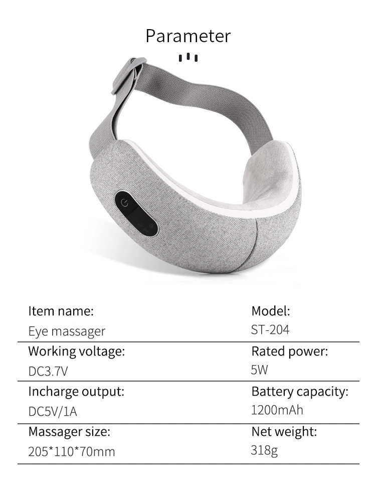 Hot Compress Pneumatic Vibration Electric Wireless Bluetooth Eye Massager