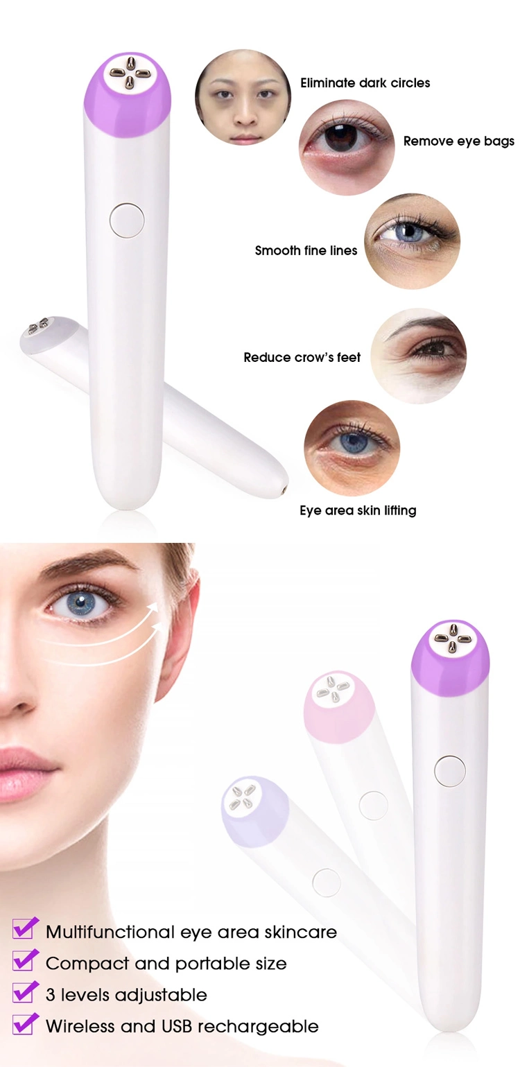 Eye Massager, Rechargeable Cold Warm Eye Massager with Ion Vibrating for Removing Dark Circles Wrinkles Eye Bags, Eye Care Devices Facial Massage Instrument