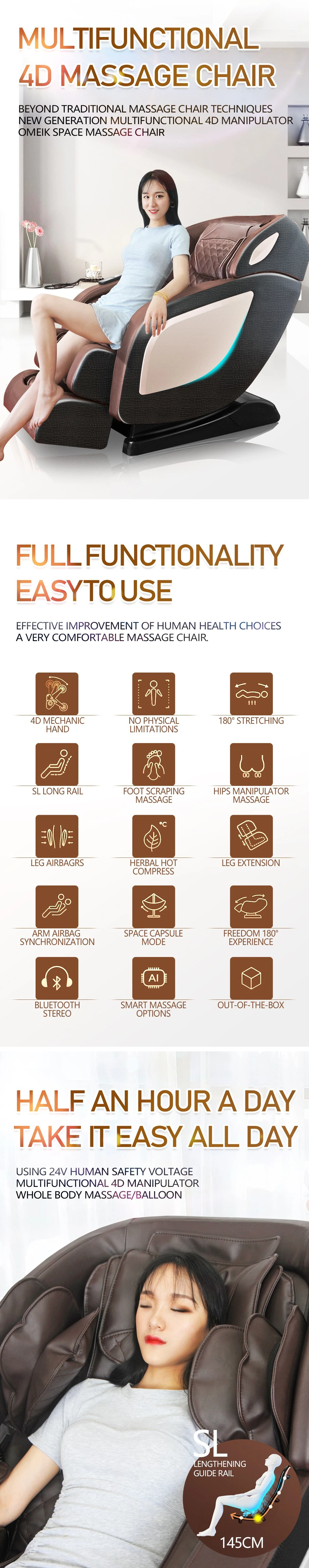 Luxury Modern Cheap Price 3D Zero Gravity Office Massage Equipment for Body Relaxing