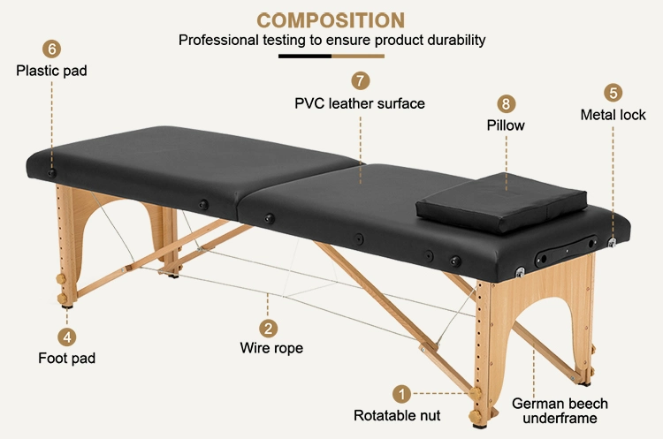 Best Portable Folding Massage Tables, Wooden Facial Bed Massage Equipment