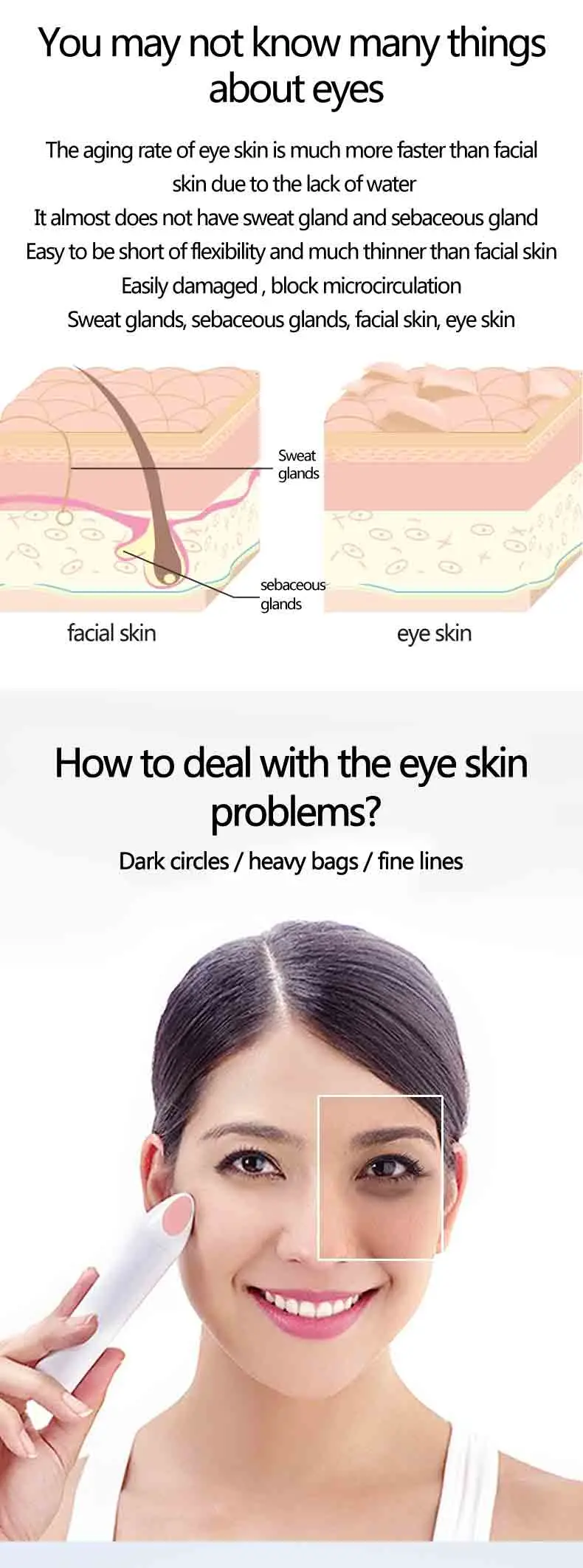 Face Beauty Wand Anti Wrinkle Remover Eraser Eye Massage Pen