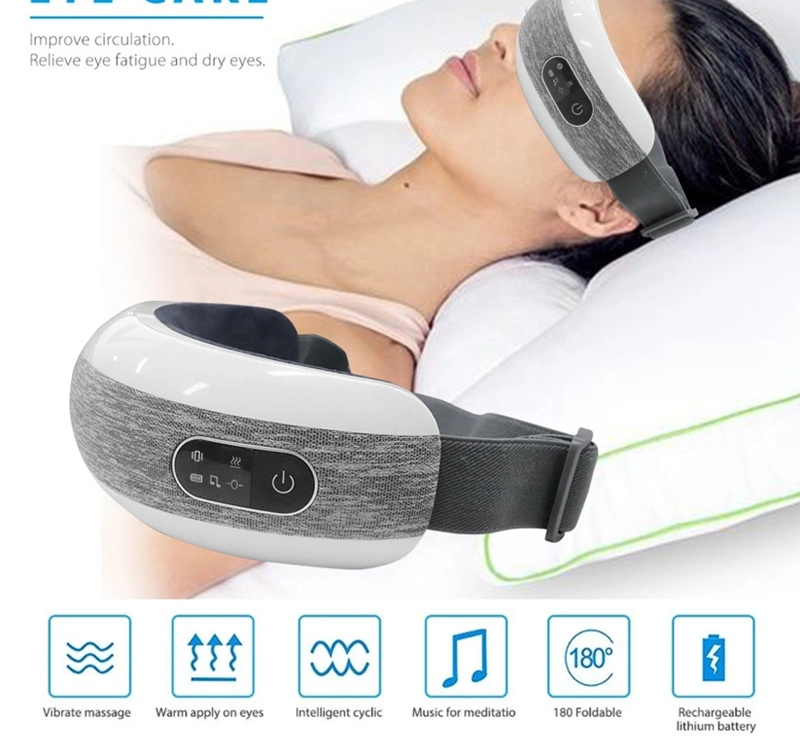 LCD Display Intelligent Air Pressure Eye Massager USB Moving Music Vibration Eye Massager Hot Compress Eye Massager