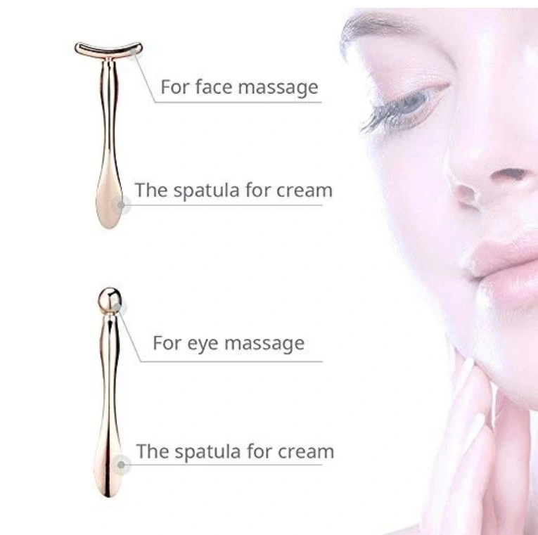 Fashion Beauty Metal Eye Cream Facial Mask Cream Electric Massage Stick Cosmetic Wand Essentials Massager