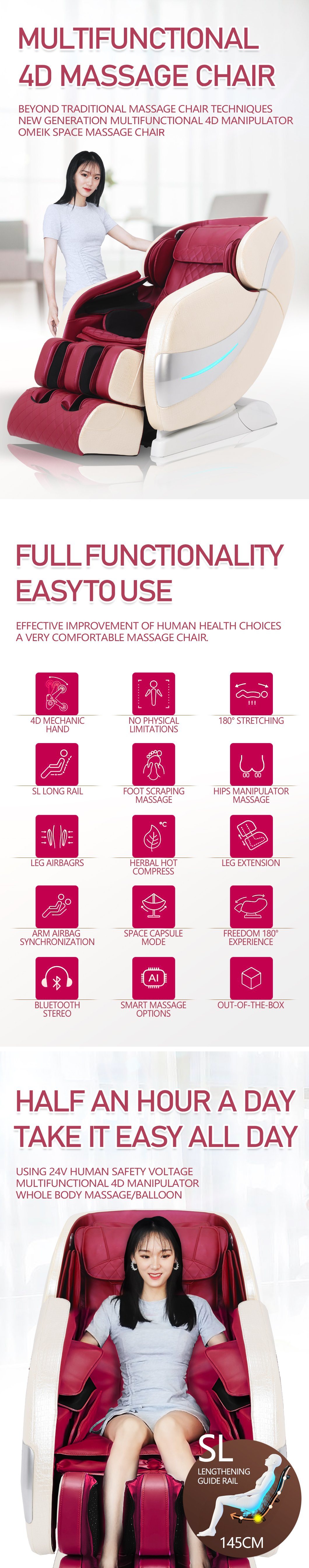 China Luxury Office Body Shiatsu Electric Sex Massage Chair Foot Massage Sofa Chair with Music