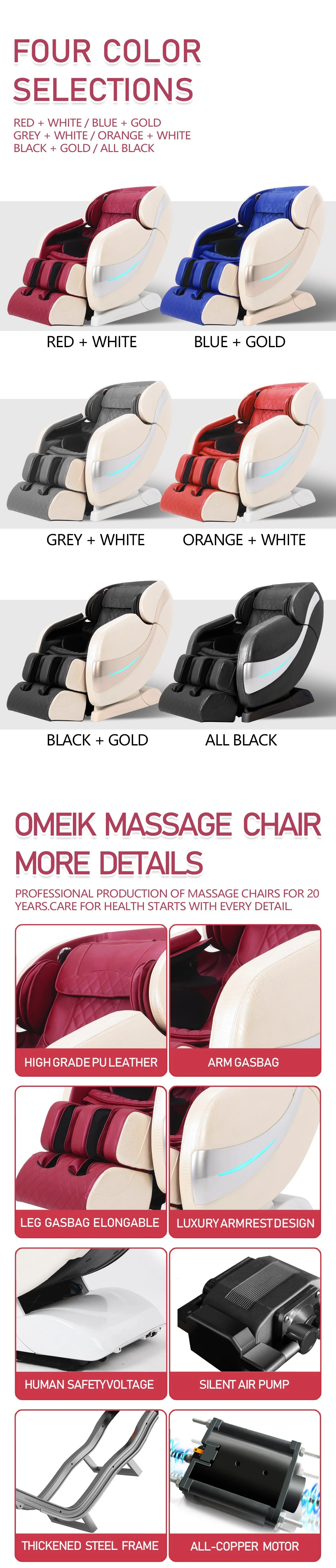 Factory Wholesale New High Quality Zero Gravity Massage Chair Shiatsu Music Full Body Massage Chair