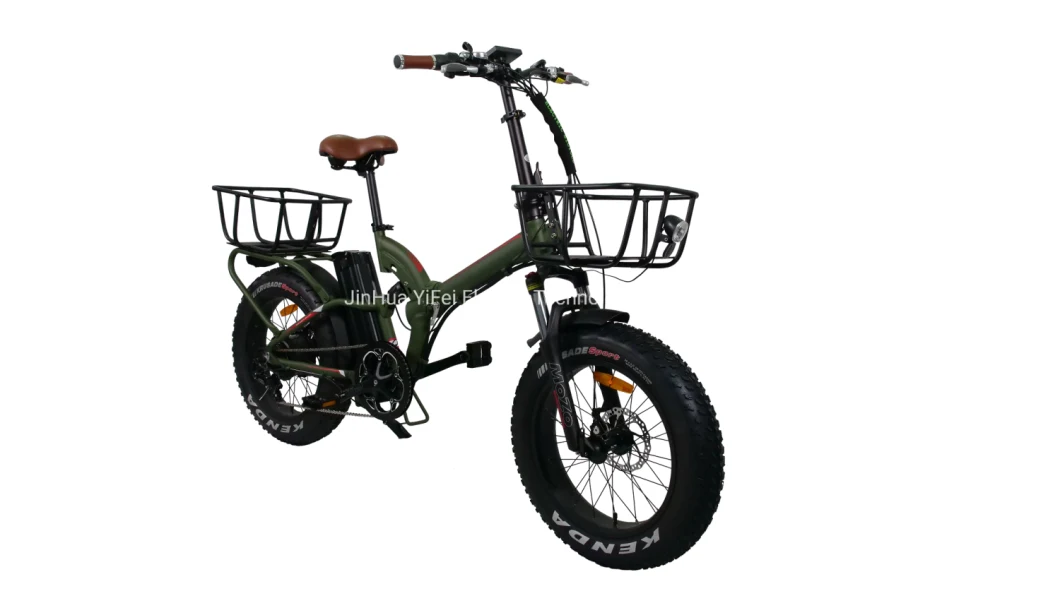 Fat Tire Folding Electric Bicycle 20inch 500W 750W Full Suspension Electric Bike
