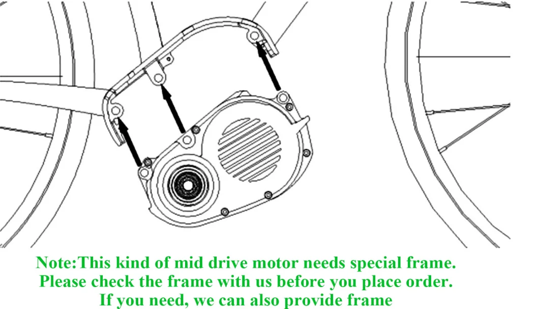 Czjb-mm02 48V 350W Middle Kit Ebike MID Drive Motor