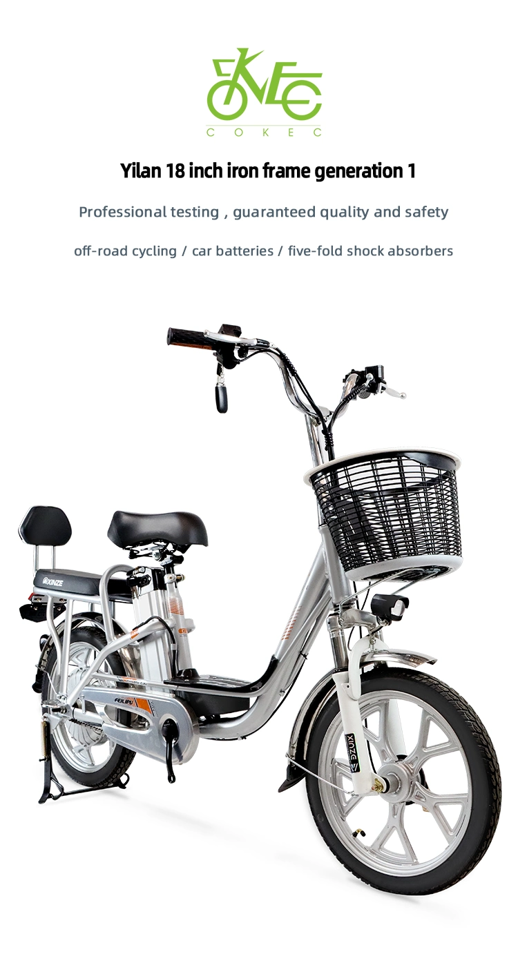 2021 Popular New Design Electric Bike 48V 12ah/20ah Battery with Basket Brushless Electric Bicycle