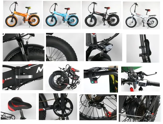 7 Speed Hidden Battery Fat Tire Folding E Bike/Fat Offroad Dirt Bike