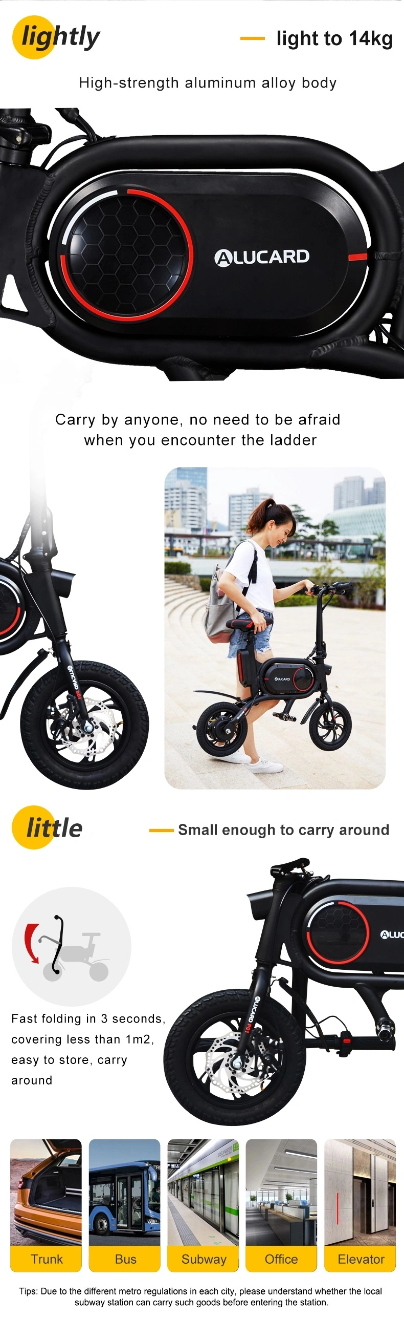 Best Folding Tyre Ebike 350W Light Weight Mobility Electric Bicycle Smart Intelligent Ebikes