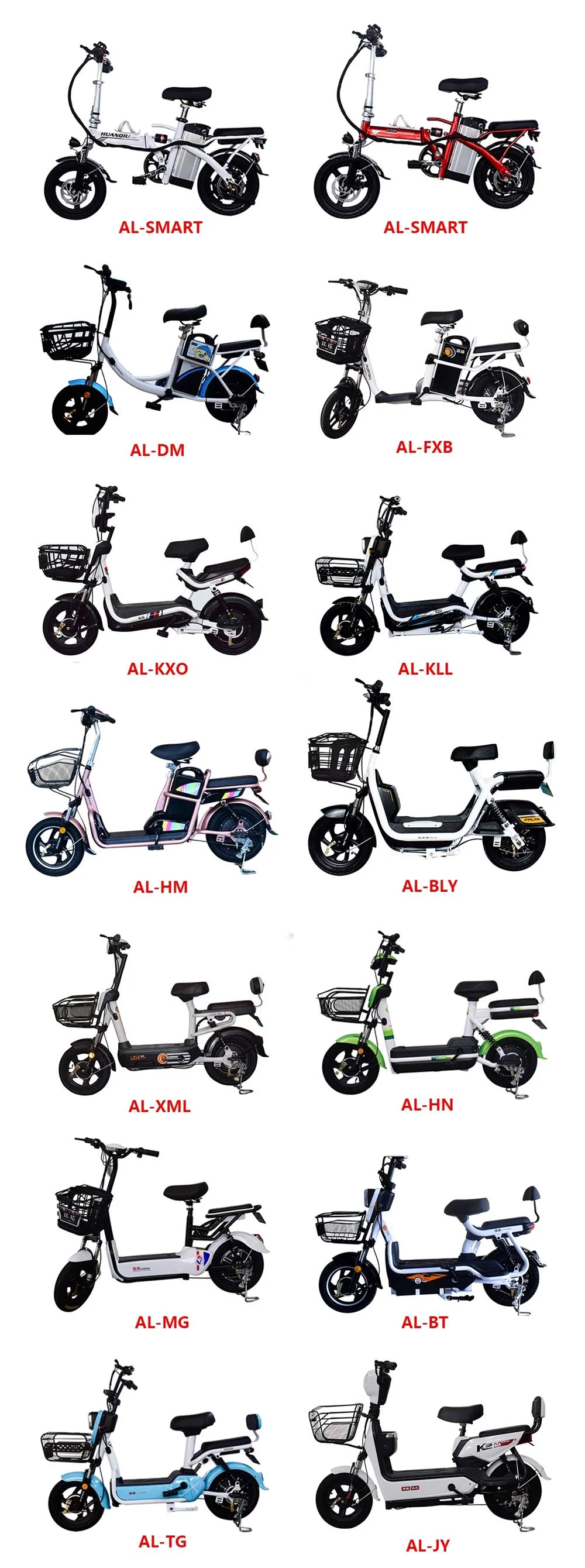 Al-Smart 48V/20ah Lithium Battery Folding Electric Bike with Pedal
