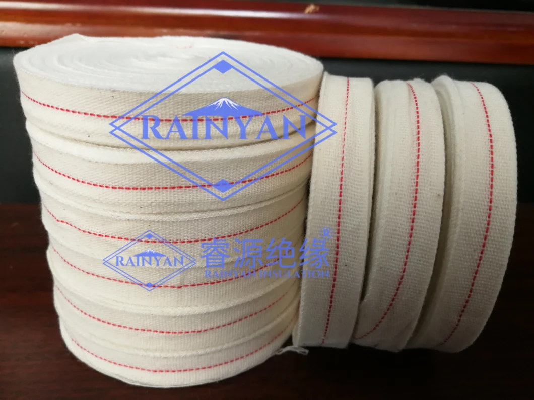 Insulation Custom Red Line Twill Electrical Insulation Material Cotton Tape for Electrical Equipment