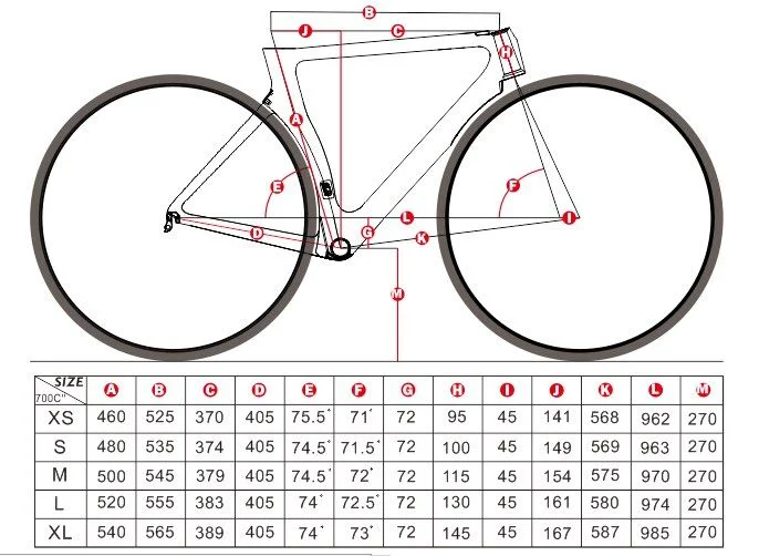 OEM Factory Bicycle 46cm/48cm/50cm/52cm/54cm Carbon Road Bike Frame