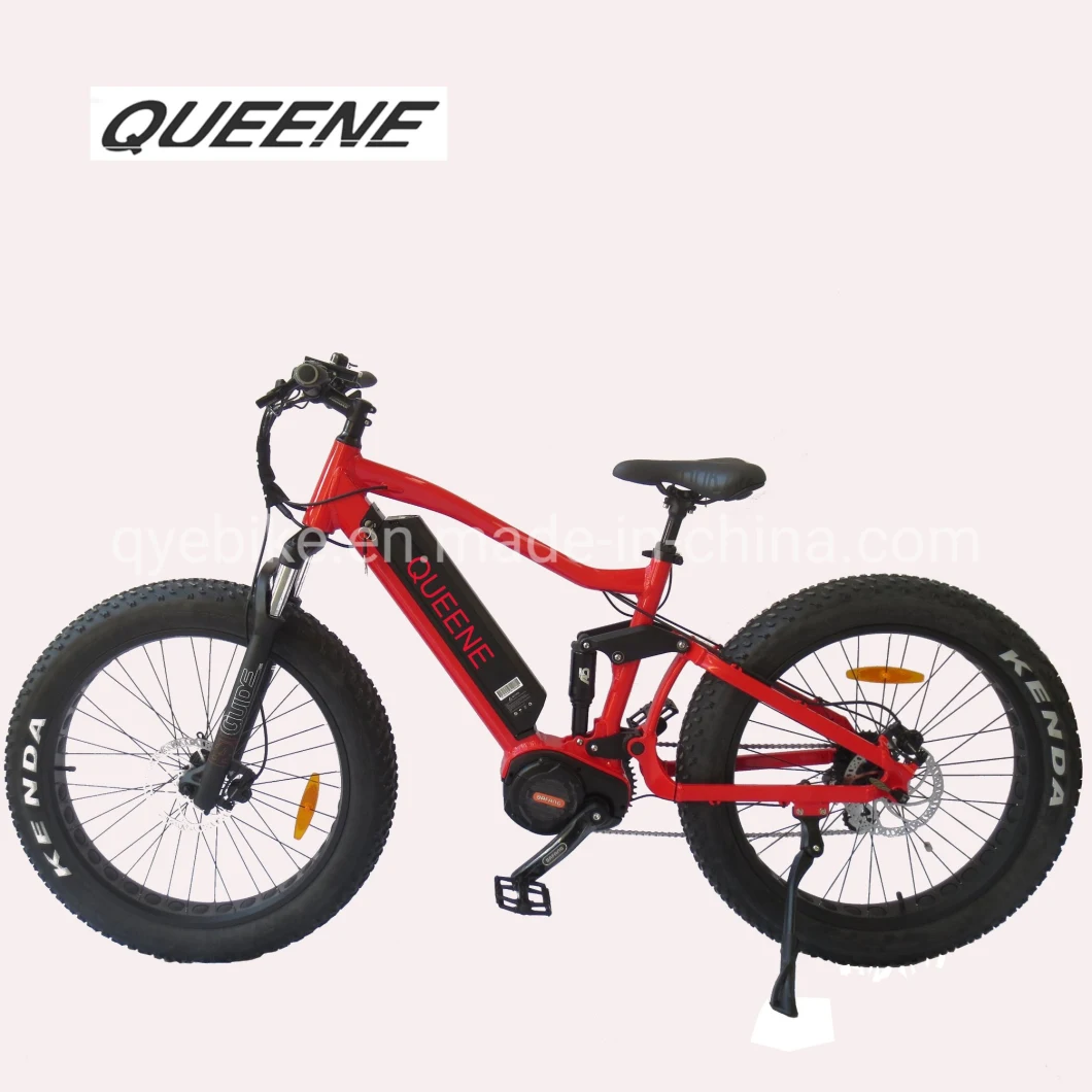 Queene/2019 Fat Electric Bike Electric Bicycle Full Suspension 48V 1000W with Bafang Ultra System