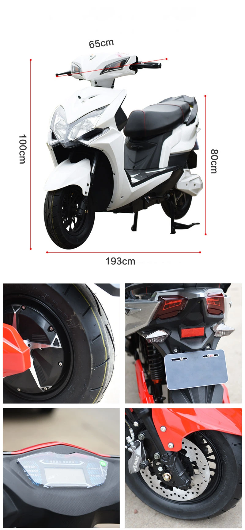Two Wheel 1000W to 2000W Adult Electric Motorcycle Electric Bike