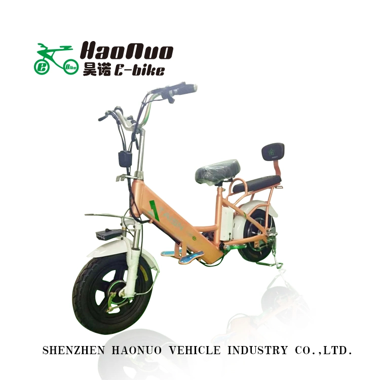 Two Seats 14inch Wheel 48V 350watt Electric Bike with Pedal Assistant for Sale