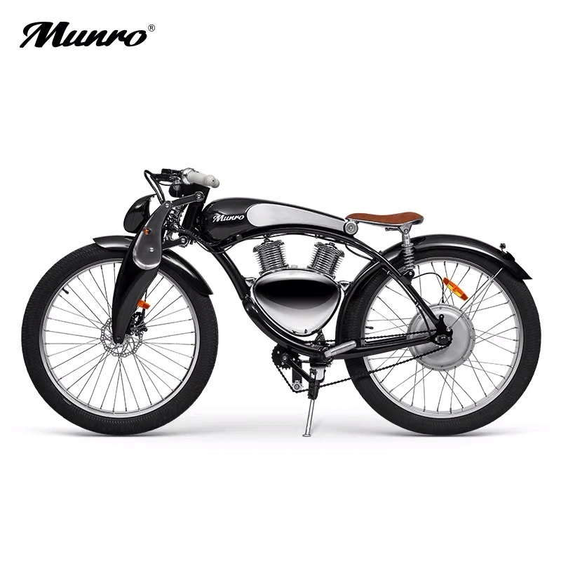 Vintage Beach Cruiser E-Bike Munro 2.0, Cruiser Bici Elettrica/Elektric, Fat Tire Electric Assisted Chopper Retro Bike
