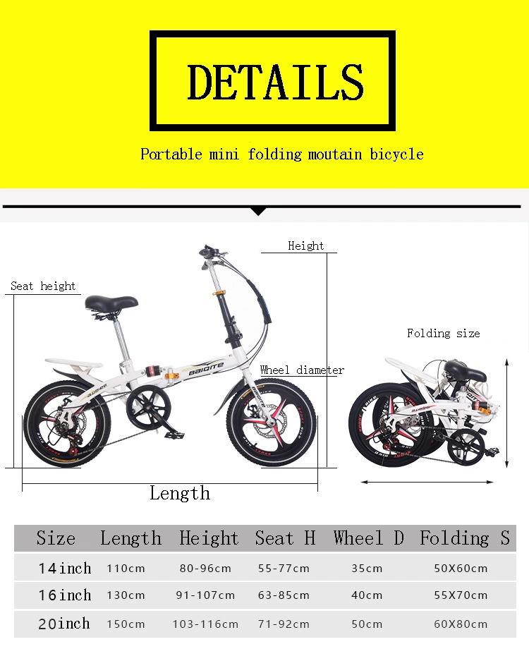 China Manufacturer of Wholesale Mini Bike City Foldable Bike