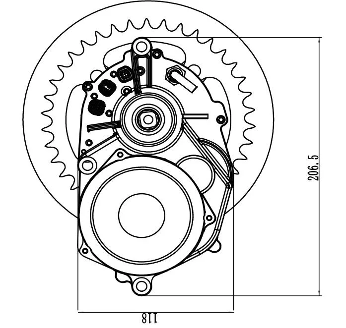 Czjb-mm02 48V 350W Middle Kit Ebike MID Drive Motor