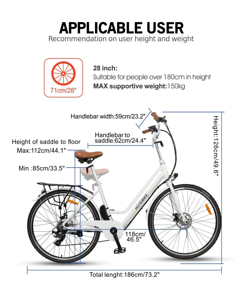Specialized Urban Electric Bicycle Bike China 28-Inch 36V 250W/350W