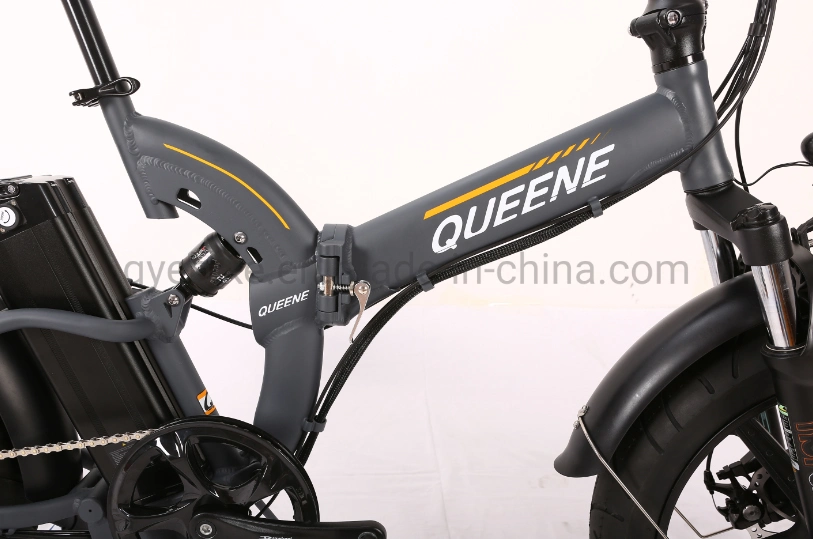 Queene/Bafang Motor 350W/500W Folding Fat Ebike Kid Electric Bike Full Suspension Electric Bicycle