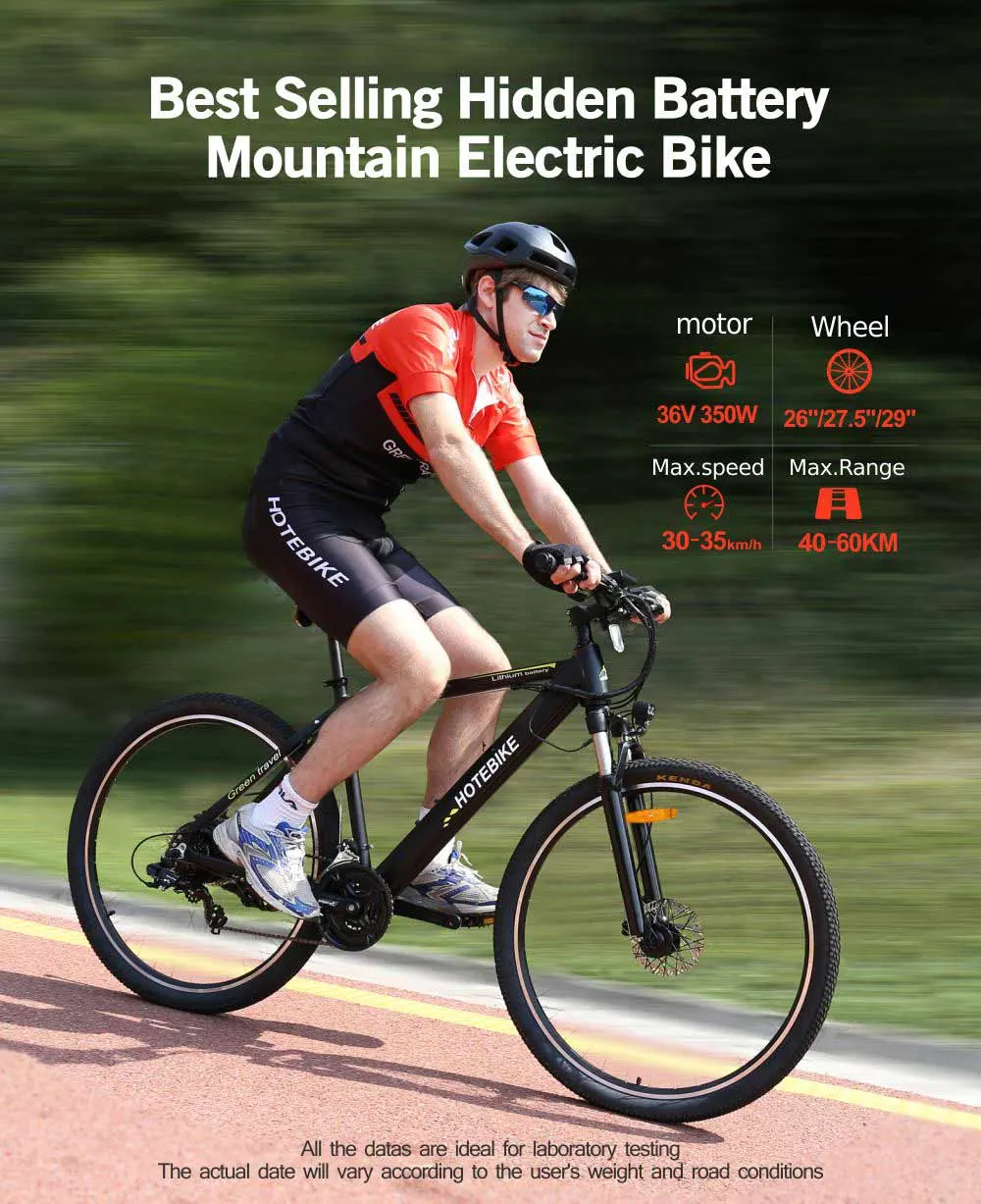 36V 26 Inch 21 Speed Electric Mountain Bike Road E Bike