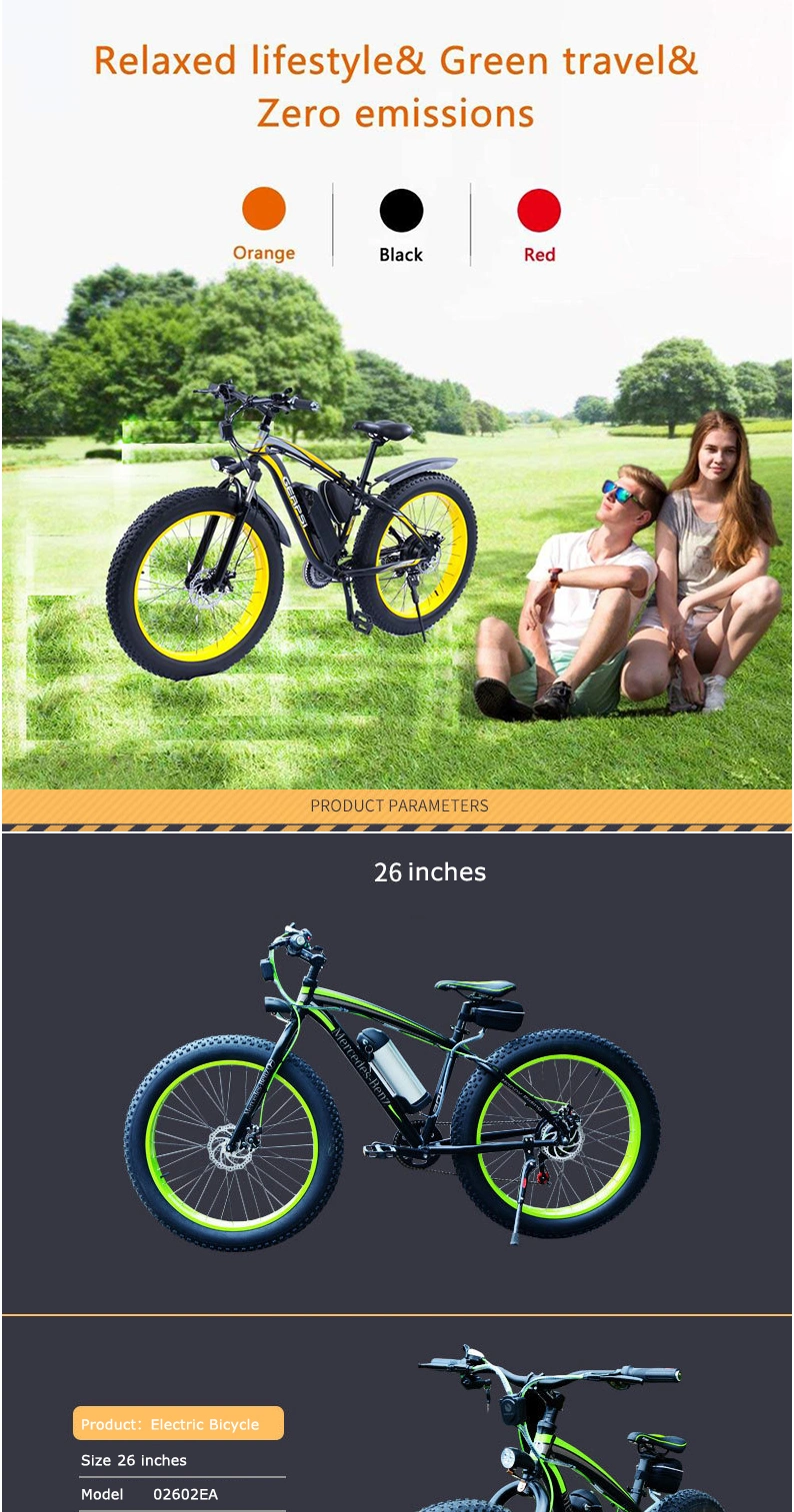 21 Speed Gears off Road Ebike Fat Tire UK Mountain Cruiser Bycicle/Bicycle Spain EL SUV Electric Bike for Man