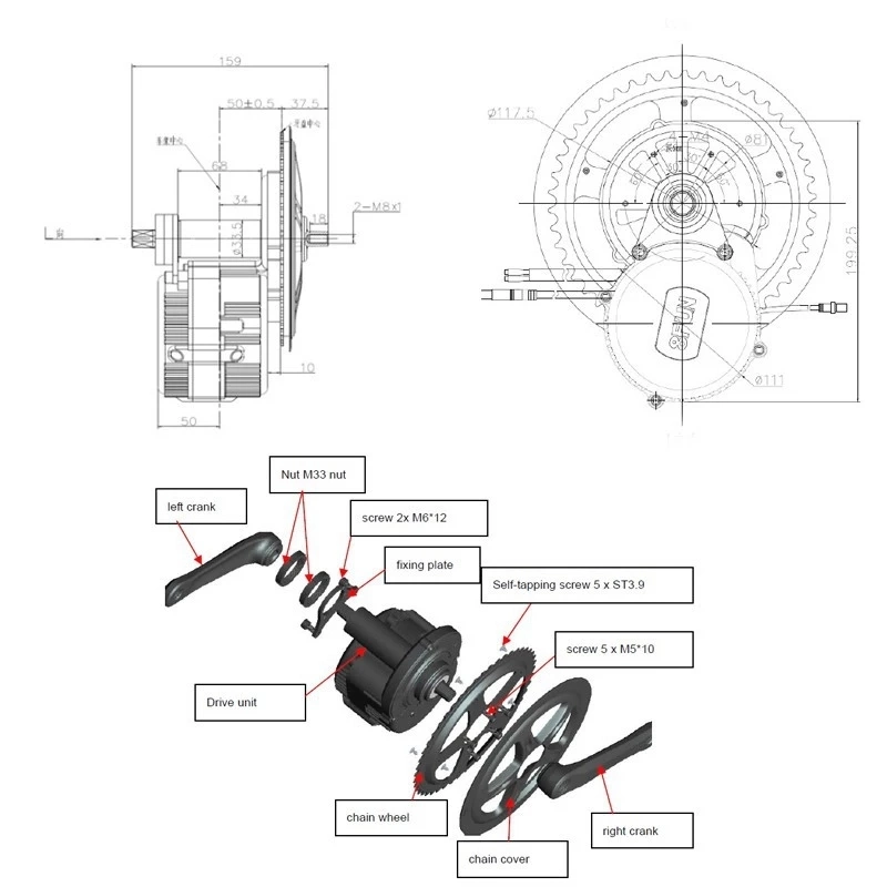 2019 Bafang MID Motor BBS02 48V 750W Bafang Ebike Kit