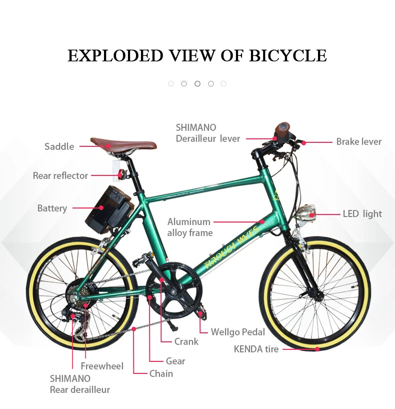 Women Road Ebike Electric Bicycle 36V 250W Hidden Lithium Battery with Bafang Motor 20 Inch City Lady Ebike